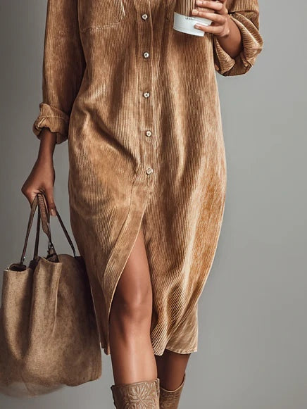 Elise | Jurk van zacht corduroy