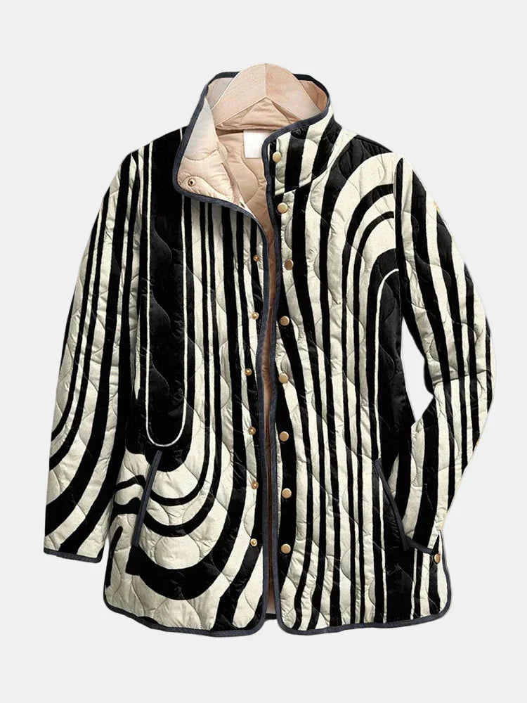 Soraya - Casual Quilted Jacket with Abstract Geometric Design
