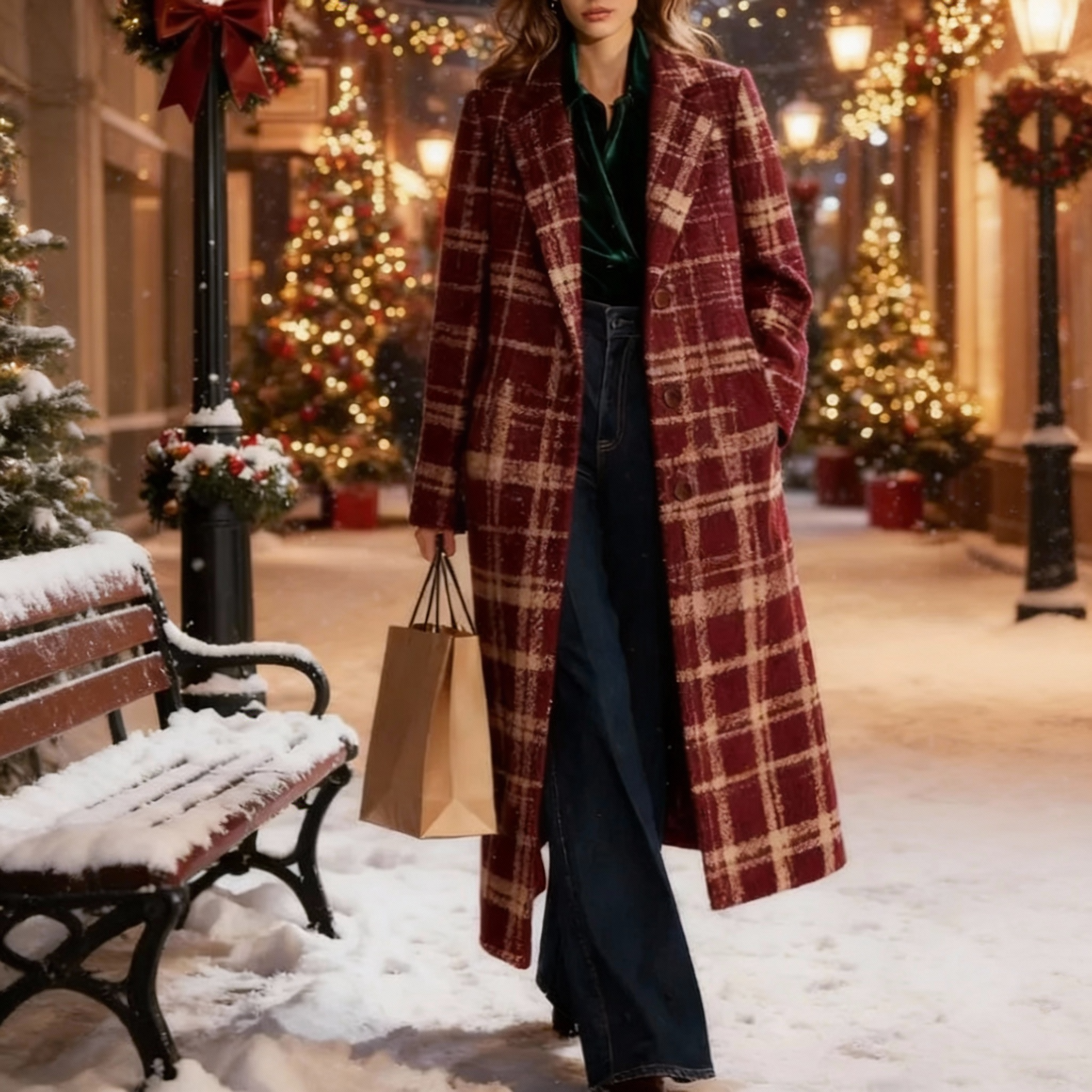 Amber - Classic Plaid Winter Coat