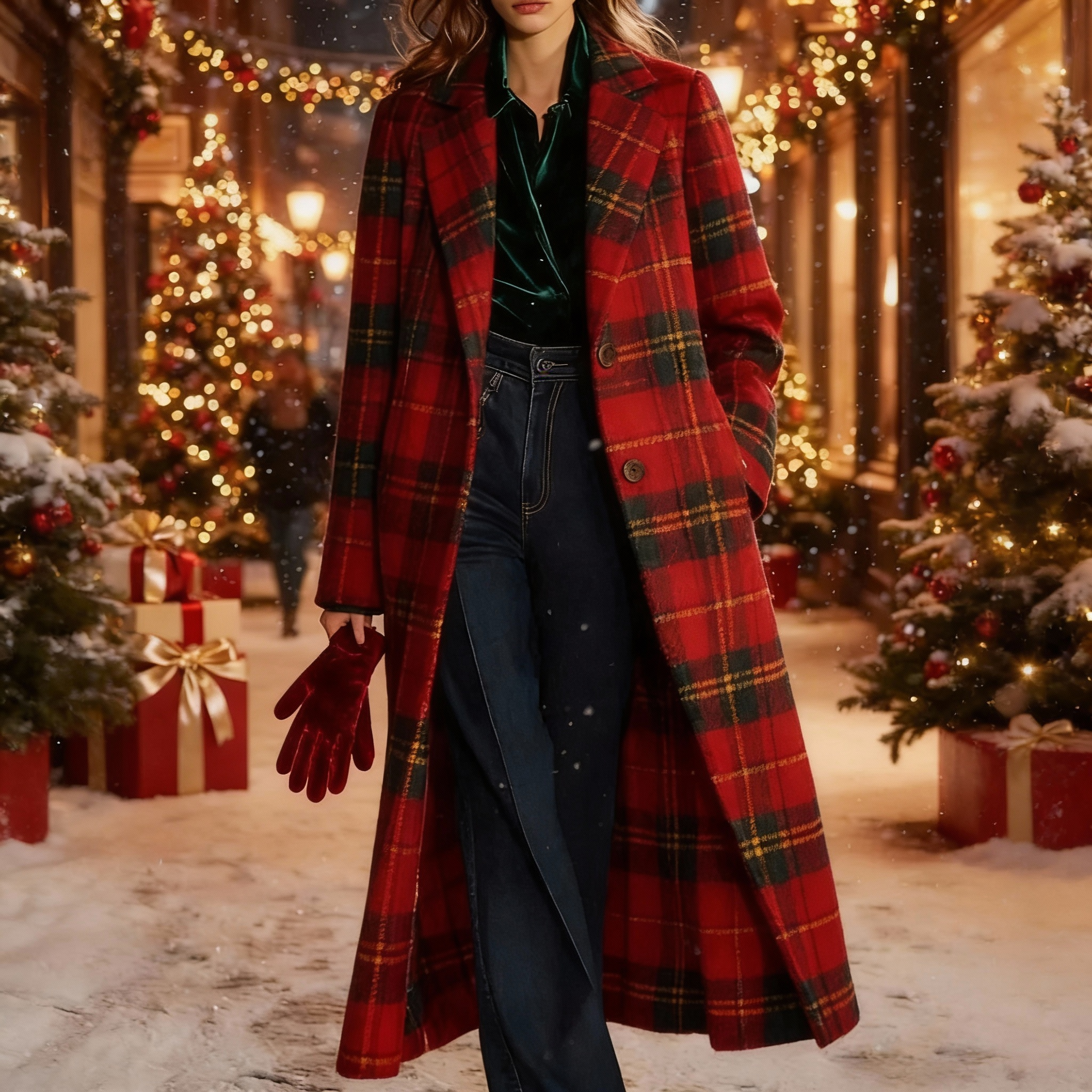 Amber - Classic Plaid Winter Coat