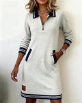 Chic | Lange Mouwen Katoenen Jurk