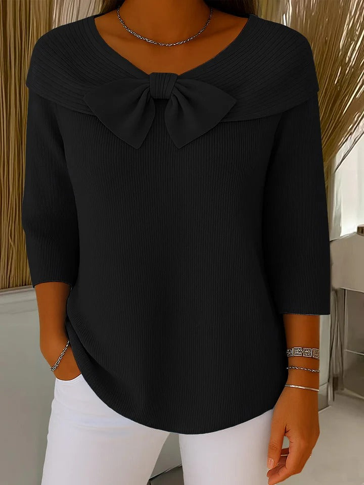 Chandler – Sweater with Bow and Round Neckline
