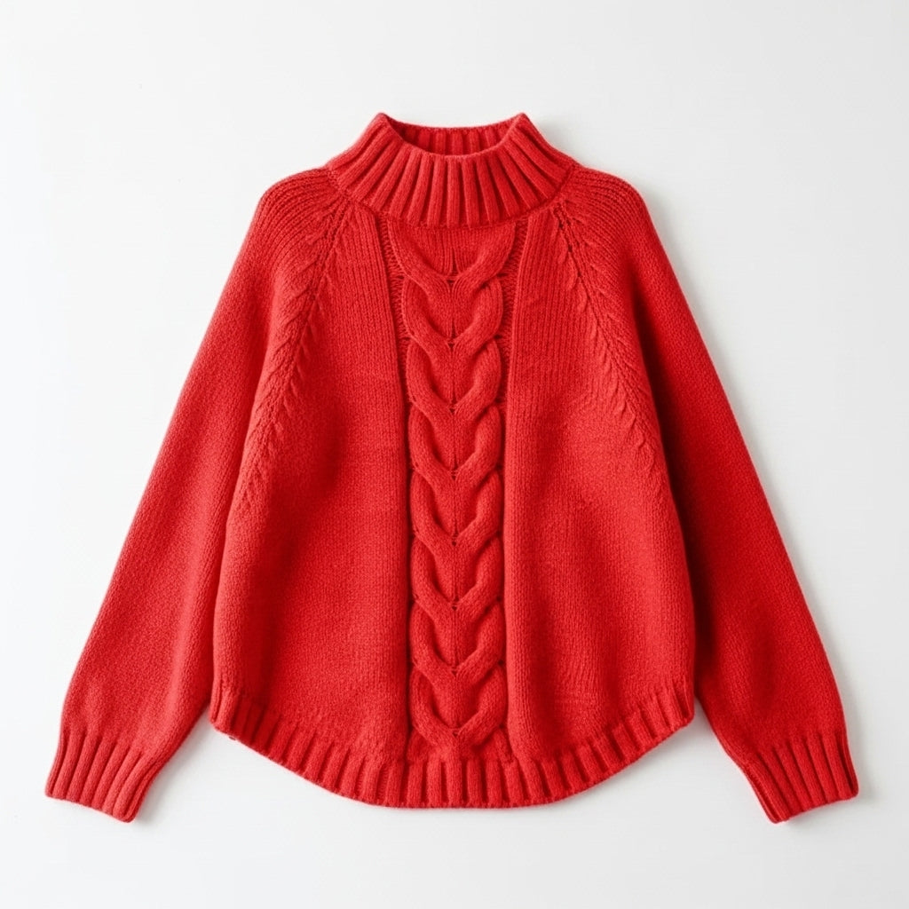 Mirla – High-Neck Knit Sweater