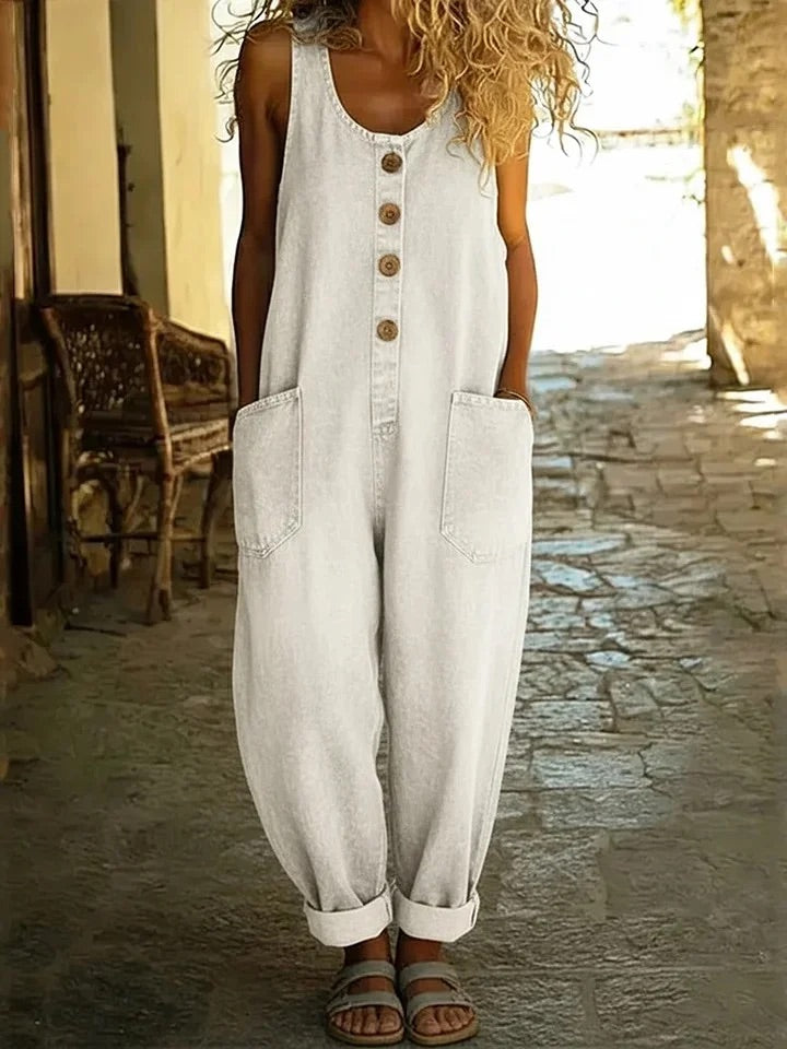 Lenna – Vintage Katoenen Denim Jumpsuit