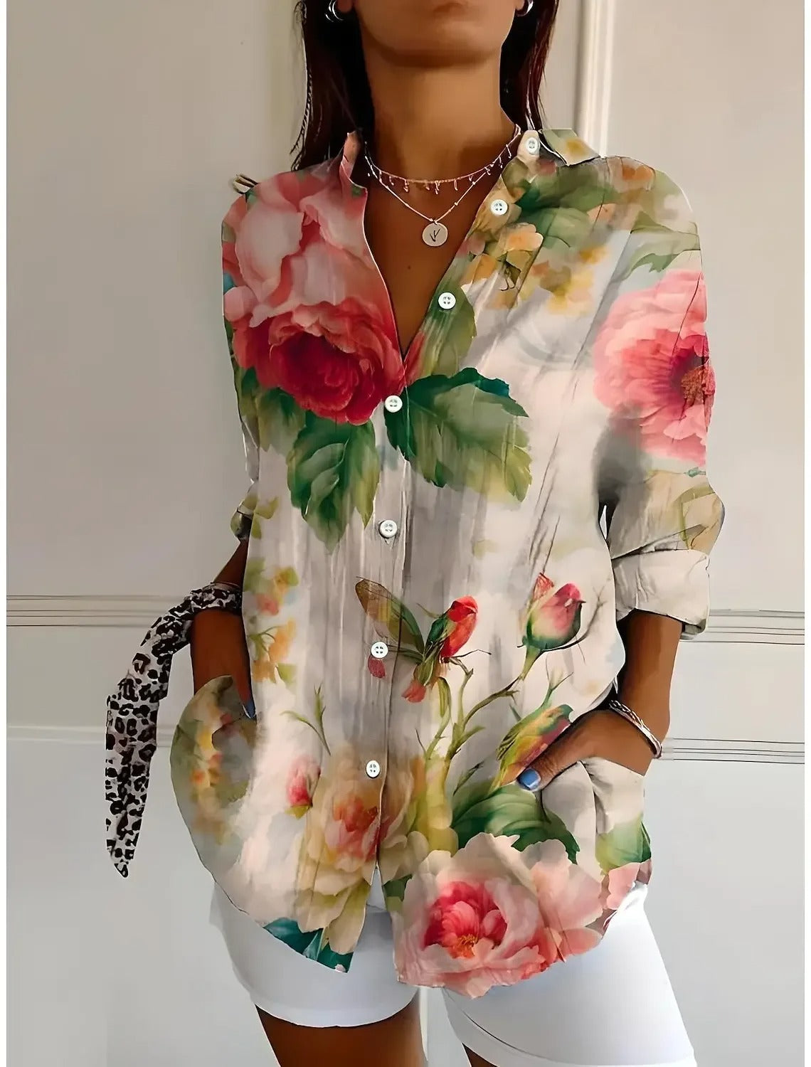 Liv - Levendige Artistieke Blouse met Knoopsluiting
