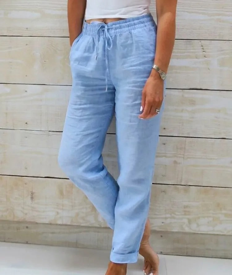 Mia -  Ademende Linnen Pantalon, Casual en Stijlvol